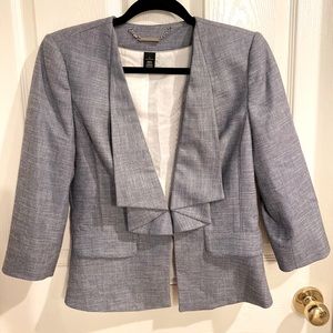 WHBM Pleated Collar Lace Up Tie Blazer Jacket 6